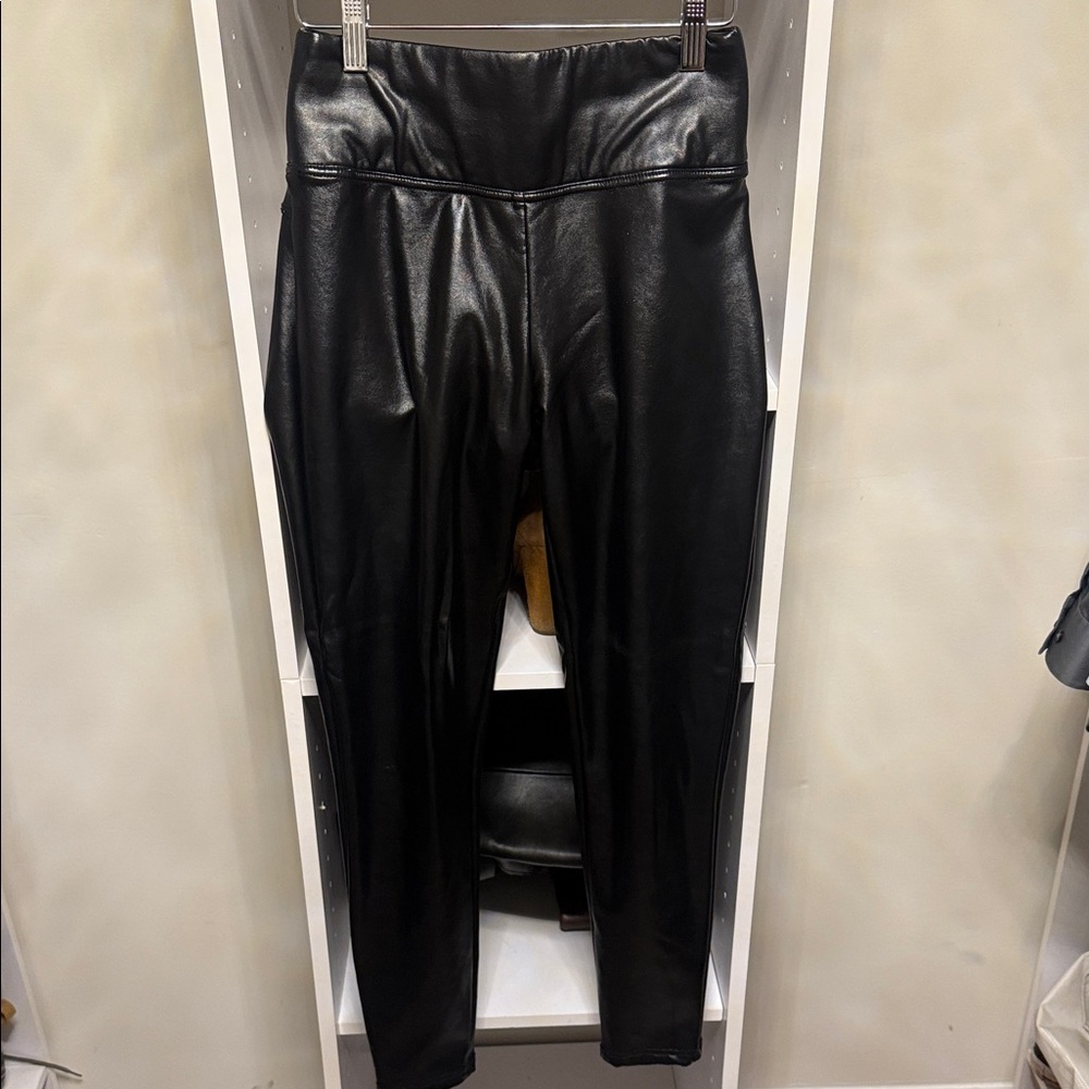 1 state Black Faux Leather Leggings
